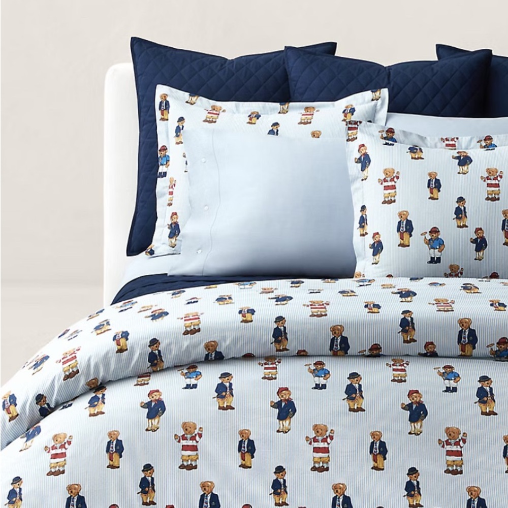 POLO RL Polo Bear Duvet Set & 
Polo Bear Ralph Lauren King Sheets both NWT